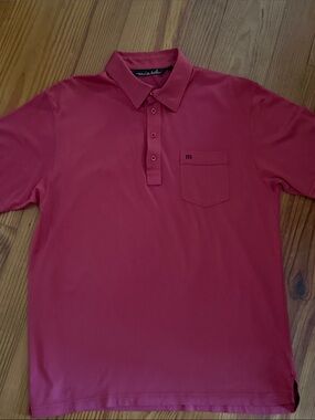 Travis Mathew Rust Red Polo Shirt L